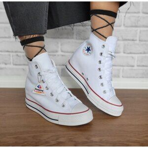 ⭐Converse Chuck Taylor Wedge Platform Sz 10.5 Womens Shoes Sneaker White A11908C